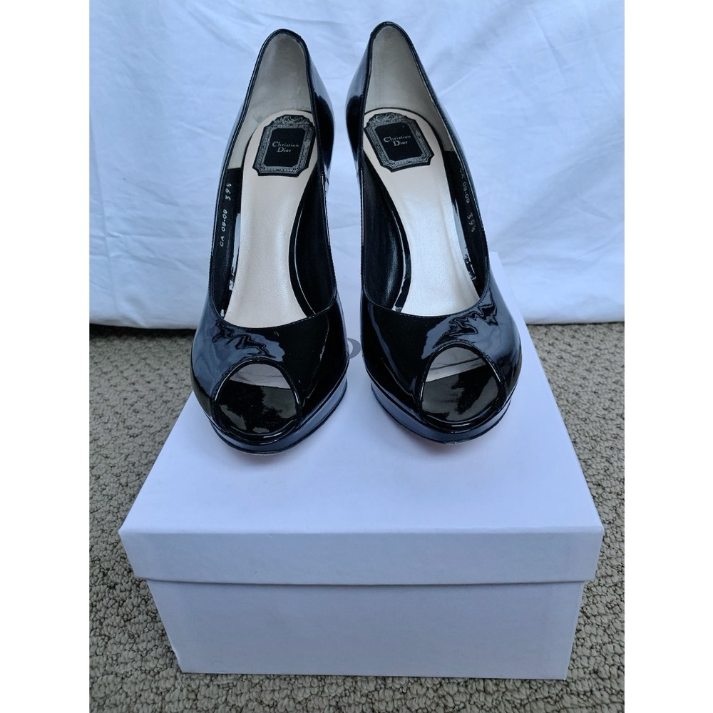 Dior peep toe pumps, black